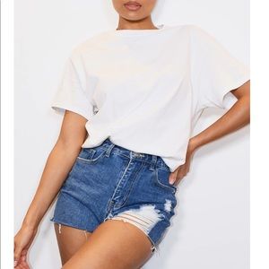 Distressed high waist shorts